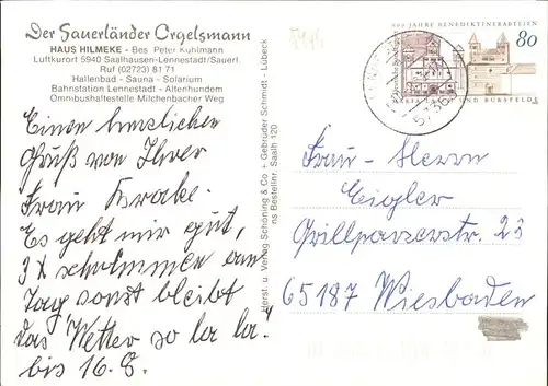 Drehorgel Orgelsmann Haus Hilmeke Saalhausen Lennestadt Kat. Musik