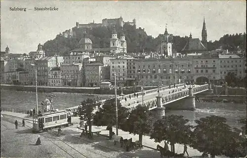 Strassenbahn Salzburg Staatsbruecke Kat. Bahnen