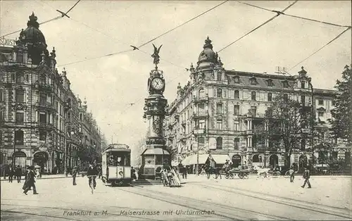 Strassenbahn Franfurt am Main Kaiserstrasse Uhrtuermchen Kat. Bahnen