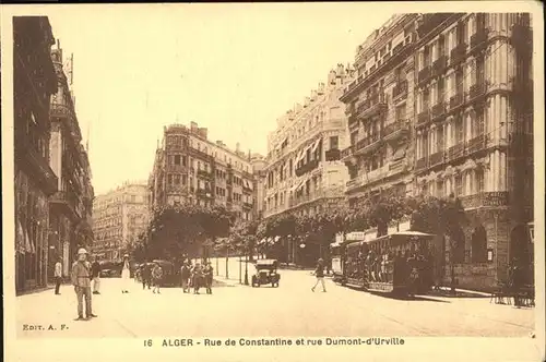 Strassenbahn Alger Rue de Constantine Rue Dumont d  Urville Kat. Bahnen