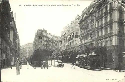 Strassenbahn Alger Rue de Constantine Rue Dumont d Urville Kat. Bahnen