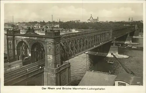 Bruecken Bauwerke Mannheim Ludwigshafen Rhein Kat. Bruecken