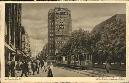 Strassenbahn Duesseldorf Wilhelm Marx Haus Kat. Bahnen