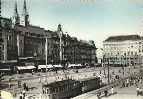 Strassenbahn Zagreb Trg Republike Kroatien Kat. Bahnen