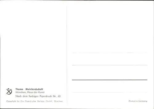 Thoma Hans Nr. 63 Mainlandschaft Haus der Kunst Muenchen Kat. Kuenstler