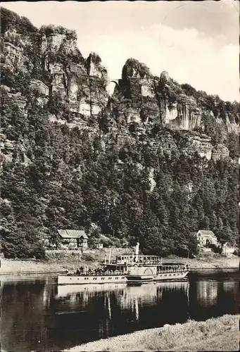 Dampfer Seitenrad Bastei Saechsische Schweiz Kat. Schiffe