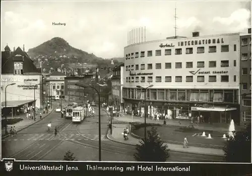 Strassenbahn Jena Thaelmannring Hotel International Kat. Bahnen