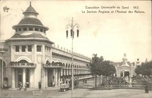 Exposition Universelle Gand 1913 Section Anglaise l Avenue des Nations Kat. Expositions