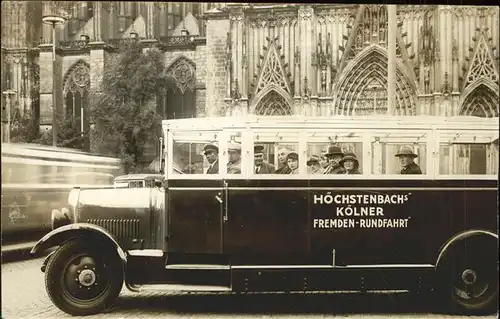 Autobus Omnibus Hoechstenbachs Fremden-Rundfahrt Koeln / Autos /