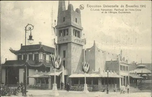 Exposition Universelle Bruxelles 1910 Colonies Francaises Pavillons Indo Chine Afrique Occidentale Kat. Expositions