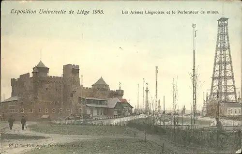 Exposition Universelle Liege 1905 Arenes Liegeoises Perforateur de mines Kat. Expositions
