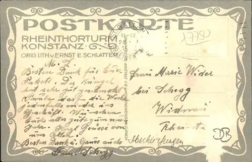 Schlatter E.E. Rheintorturm Konstanz Kat. Kuenstler