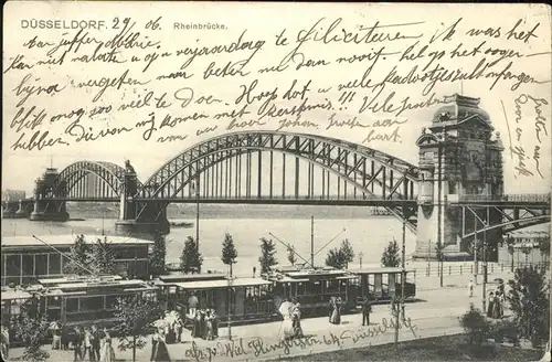 Strassenbahn Duesseldorf Rheinbruecke Kat. Bahnen