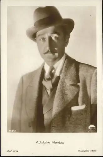 Verlag Ross Nr. Adolphe Menjou Hutmode 4599/1 / Kino und Film /