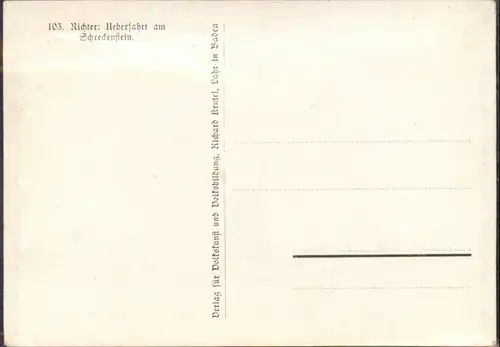 Kuenstlerkarte Richter ueberfahrt Schreckenstein / Kuenstlerkarte /