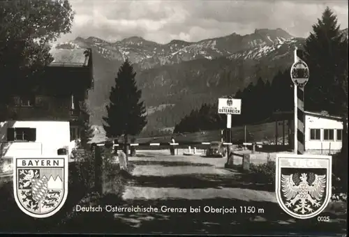 Zoll Grenze Douane Deutsch oesterreich Grenze Oberjoch Wappen / Zoll /