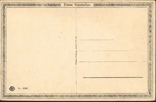 Kuenstlerkarte M. Volkhart Erstgeborene Wiege / Kuenstlerkarte /