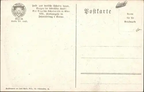 Verlag Schulverein Nr Nr. 1045  Kuenstler Feith / Bund der Deutschen /