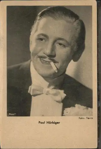Verlag Ross Nr. Paul Hoerbiger Zigarette / Kino und Film /