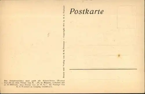 Scherenschnitt Schattenbildkarte Kuenstler Diefenbach Goettl / Besonderheiten /