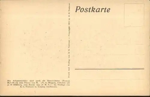 Scherenschnitt Schattenbildkarte Kuenstler Diefenbach Goettl / Besonderheiten /