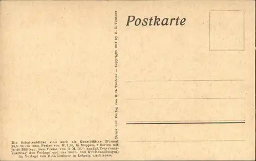 Scherenschnitt Schattenbildkarte Kuenstler Diefenbach Goettl / Besonderheiten /