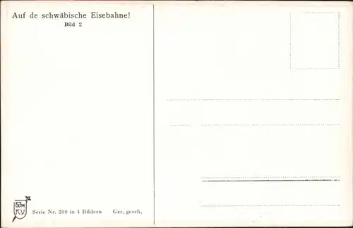 Kuenstlerkarte Hans Boettcher Schwaebische Eisenbahn Bahnhof  / Kuenstlerkarte /