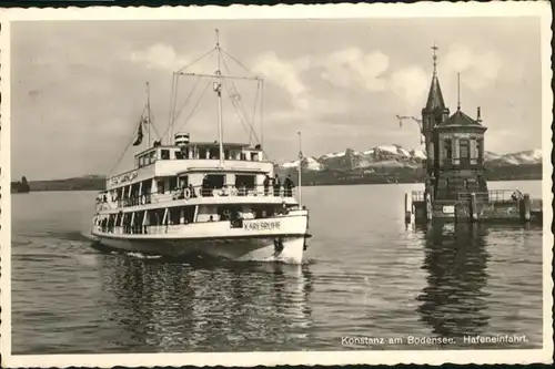 Dampfer Binnenschifffahrt Karlsruhe Konstanz Hafeneinfahrt / Schiffe /