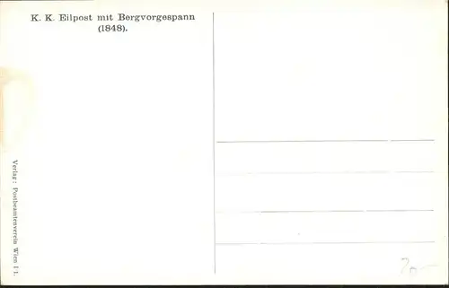 Postkutsche Neujahr Eilpost Bergvorgespann 1848 / Post /