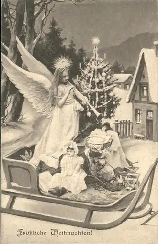 Engel Weihnachten Schlitten / Religion /