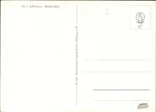 Kuenstlerkarte H. v. Schlieben Bruederchen / Kuenstlerkarte /