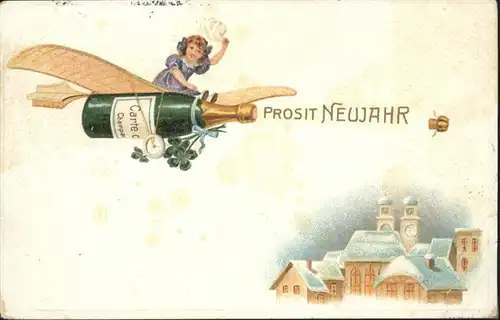 Neujahr Sekt Flugzeug / Greetings /