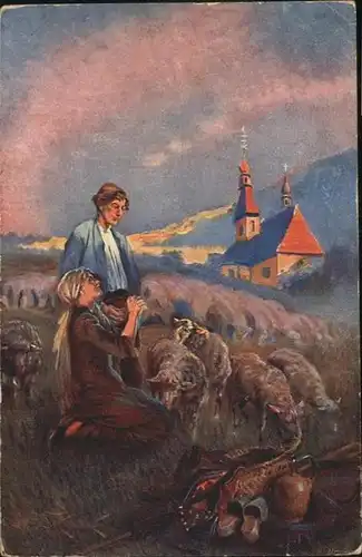 Schafe Gebet Kirche Ave Maria / Tiere /
