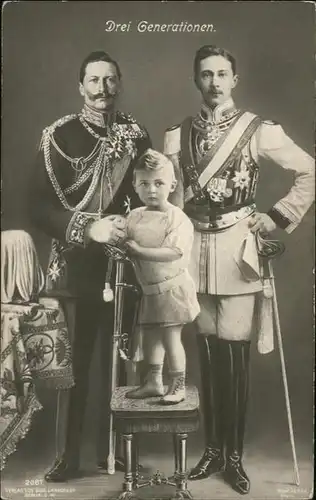 Wilhelm II Kronprinz Friedrich Wilhelm Drei Generationen / Persoenlichkeiten /