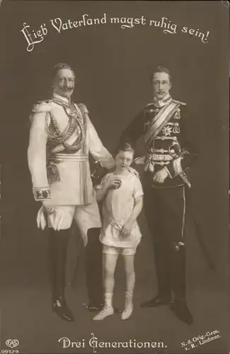Wilhelm II Kronprinz Friedrich Wilhelm Drei Generationen / Persoenlichkeiten /