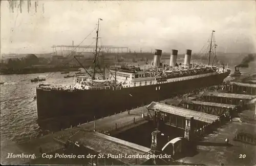 Dampfer Oceanliner Hamburg Cap Polonio St Pauli Landungsbruecke / Schiffe /