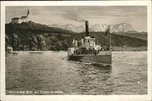 Dampfer Binnenschifffahrt Ammersee Kloster Andechs / Schiffe /