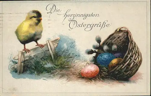 Ostern Easter Paques Kueken Ostereier / Greetings /