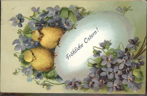 Ostern Easter Paques Kueken Osterei / Greetings /