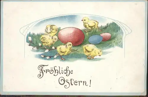 Ostern Easter Paques Kueken Ostereier / Greetings /