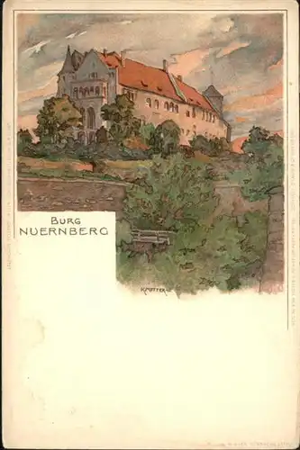 Mutter K. Burg Nuernberg / Kuenstlerlitho /