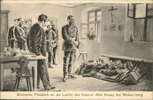 Adel Preussen Kronprinz Friedrich III Leiche General Abel Douay Weissenburg / Koenigshaeuser /
