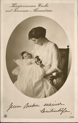 Adel Preussen Kronprinzessin Cecilie Prinzessin Alexandrine Cecilienhilfe / Koenigshaeuser /