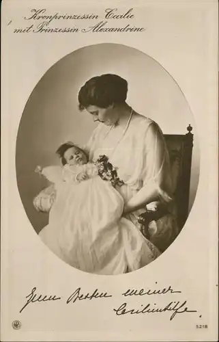 Adel Preussen Kronprinzessin Cecilie Prinzessin Alexandrine Cecilienhilfe / Koenigshaeuser /