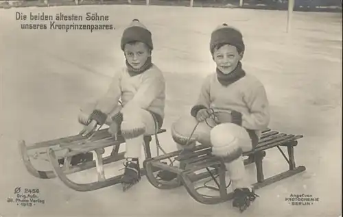 Adel Preussen Soehne Kinder Prinzen Schlitten / Koenigshaeuser /