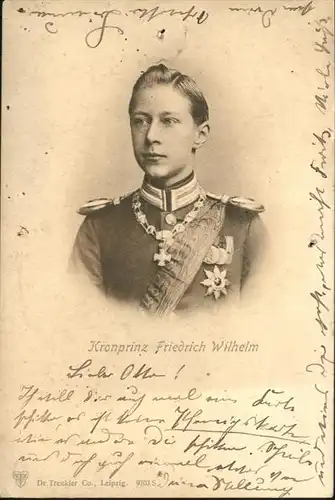 Adel Preussen Kronprinz Friedrich Wilhelm  / Koenigshaeuser /