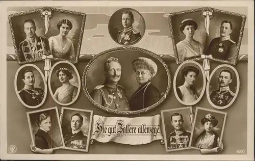 Adel Preussen Wilhelm II Kaiserin Auguste Viktoria Kronprinzessin Cecilie Kronprinz Friedrich Wilhelm Familie / Koenigshaeuser /