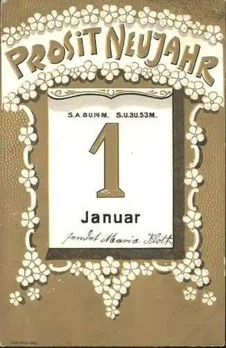 Neujahr Datum Kalender / Greetings /