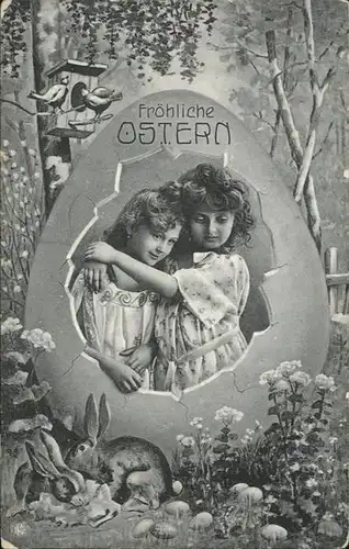 Ostern Easter Paques Osterei Kinder Hasen / Greetings /