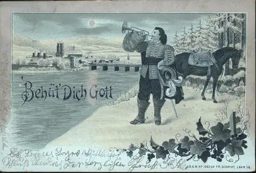 Trompeter Scheffel Behuet dich Gott Trompete Pferd / Maerchen und Sagen /